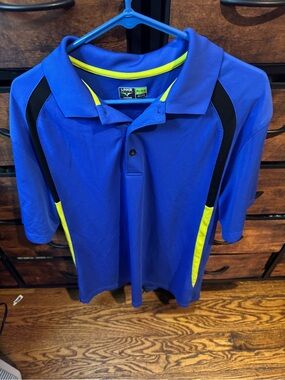 Link Royal Blue Polo with Neon Yellow and Black Trim